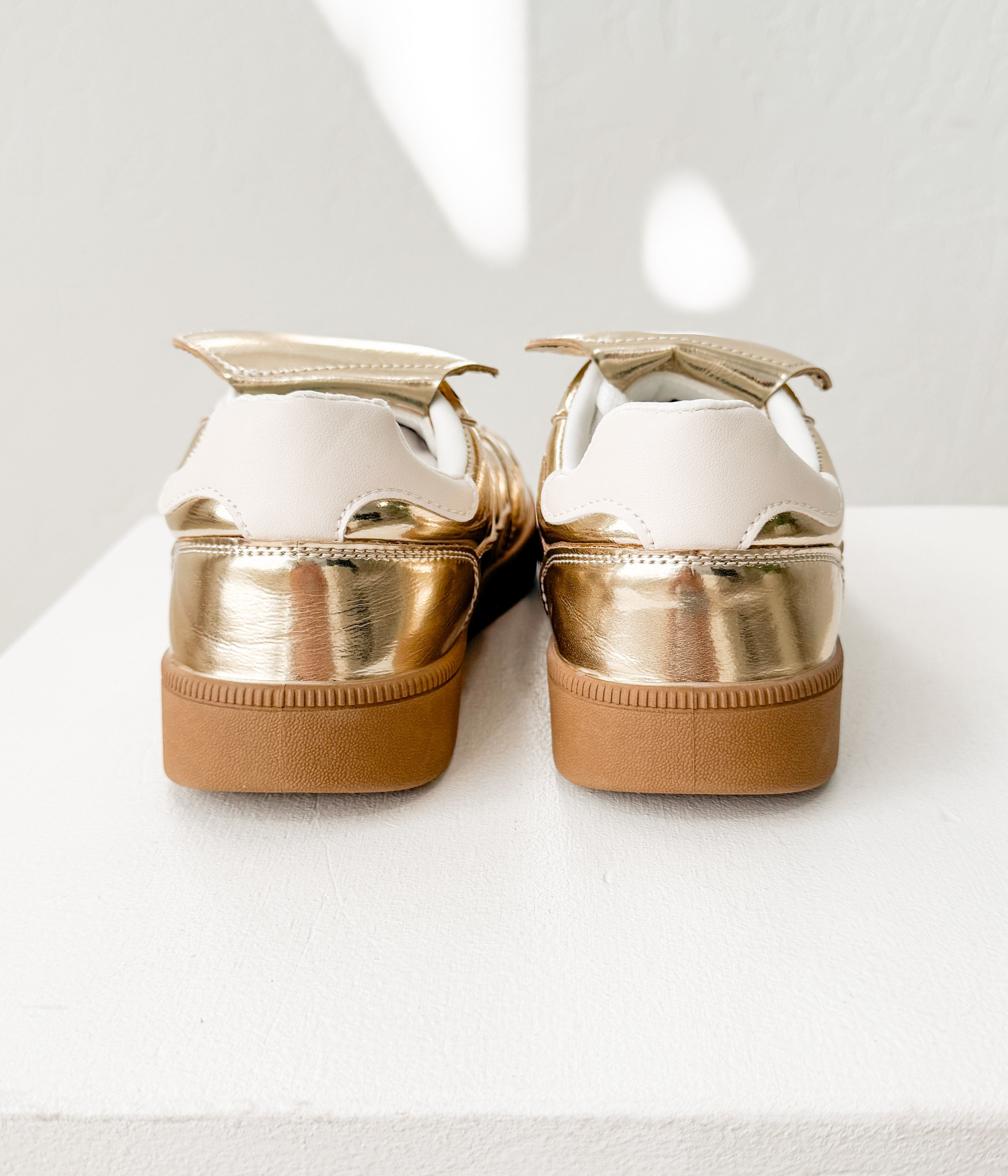 Gold Milan Metallic Sneaker With Ultra Padded Comfort Naughty Monkey